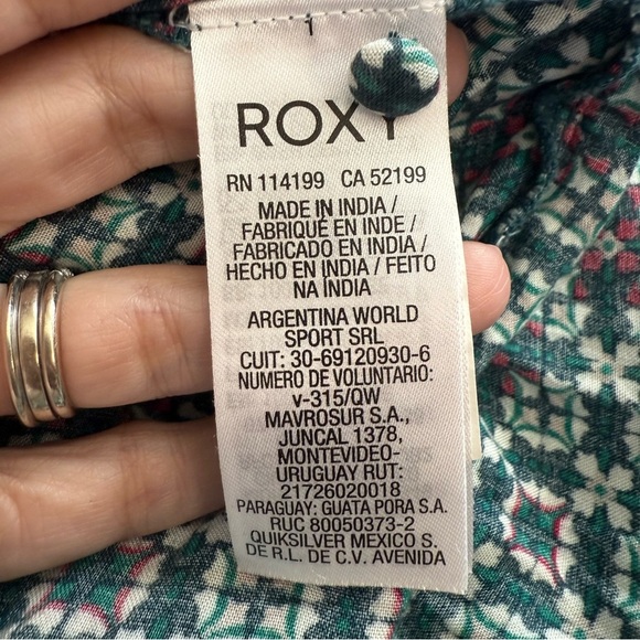 Roxy Start Something Green Pink Strappy Maxi Dress Lightweight Boho Tie Back XL - Picture 13 of 15